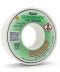 Fine Desoldering Braid 25 Foot Green Wick With RMA Rosin Flux 0.075 Inch Width Oxide Free Copper Static Free Bobbins