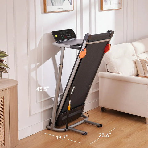 2 In 1 Folding Treadmill With Height Adjustable Desk For Home Office Use, Standalone Workout Machine Reaches Up To 8 MPH, Black