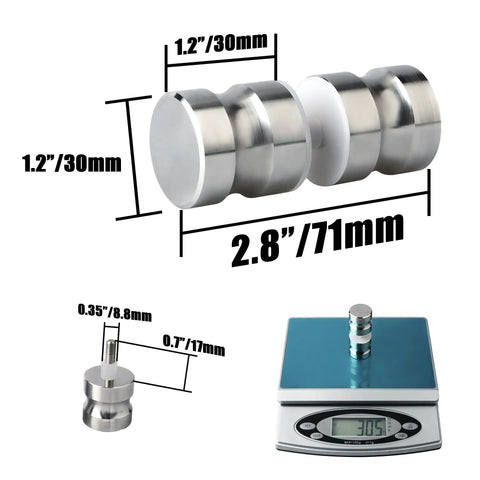 Shower Glass Door Handle For Sliding Doors, Double-Sided Back-To-Back Pull Hardware, SUS304 Stainless Steel, Dimensions Shown