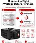 Instructions on wattage selection for Straight Shooting Heavy Duty Step Up Voltage Converter Transformer Adjusting AC 110 To 220 Volts.