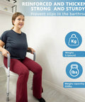 Built Heavy Duty Bathroom Safety Rail For Seniors featuring height and width adjustable handles, aiding bathroom stability.