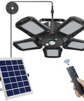 Solar Shed Light With Motion Sensor For Daytime And Night 160 LED Pendant Lights remote and solar panel