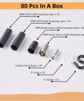 80 Piece Bike Cable End Cap Kit With Brass End Caps O Rings S Hooks And Housing Caps for shifter and brake cables layout