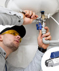Plumber installing Five Pack Half Inch Mini Ball Valves Stainless Steel 304 NPT Female To Male Threads Shut Off Quarter Turn