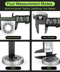 Digital Calipers For Precision Measuring 0 To 6 Inches 150mm With Large LCD Screen showing four measurement modes