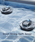 Automatic Cordless Pool Vacuum With Beast Mode Suction And Smart Navigation For Above Ground Flat Pools Up To 850 Sq Ft, two units in pool.