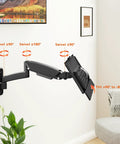 Sleek Wall Mounted Keyboard Tray 26 Inch Heavy Duty Steel Platform With Dedicated Mouse Nook Raised Edge Guard Adjustable Tilt Angle Black, mounted on wall with adjustable swivel.
