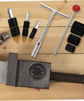 Water Stop Pin Tool with Wrench for Quick Plumbing Leak Fixes and Damage Prevention, shown with various components and wrench set.