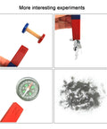 Educational Magnetic Kit For STEM Experiments With bar ring and compass magnets demonstrating magnetic fields and forces.