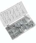 Heavy Duty 200 Piece Spring Assortment Kit Steel Wire Extension Replacement Set With Plastic Storage Box For Garage And Home Repairs, open case