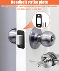 Four Pack Deadbolt Strike Plate 1 Inch By 2 And A Quarter Inch Round Corner With Screws Matte Black Stainless Steel Door Backplate installed