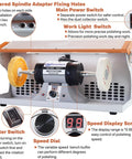 No Nonsense Beast Mode Heavy Duty Jewelry Polisher With Digital Speed Screen Variable Control features power switches and speed display.