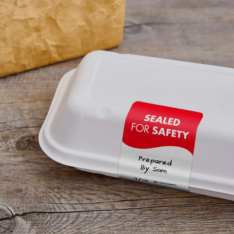 Tamper-Evident 2x4 Writable Delivery Labels Roll of 500 With Aggressive No-Nonsense Adhesive and Security Slits FDA Compliant on food package