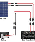 Heavy Duty 3 Feet 10 AWG Solar Panel Extension Cable with Waterproof IP67 Connectors Red and Black Pair for Outdoor Use