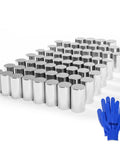 60 Pcs Lug Nut Covers 33mm Cylinder Nut Covers ABS Chrome Plastic Anti Rust Thread On Nut Cover Caps For Semi Trucks
