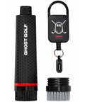 Magnetic Golf Club Brush With Water Reservoir And Shoe Cleaner Dual Head Groove Cleaner Nylon Bristle Retractable Clip