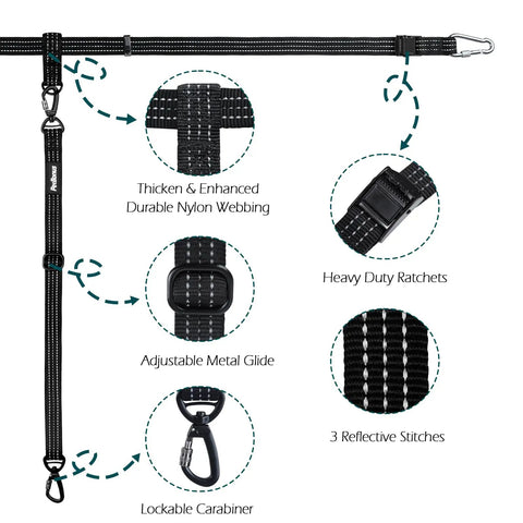 Badass Heavy Duty Truck Bed Dog Leash Double Lock Nylon Tether Keeps Your Pup Locked Down Hassle Free For All Breeds During Road Trips And Daily Tailgate Errands