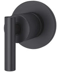 Contempra 1-Handle Diverter Trim Slick Matte Black Valve Not Included For Shower Faucets, cylindrical handle view.