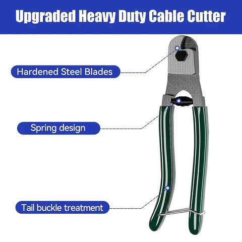 Pro Grade Black Stainless Steel Cable Railing For Outdoor Decks Features Slick 1/8 Inch 7X7 Strand Wire with Heavy Duty Cable Cutter.