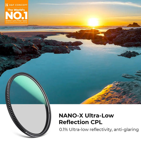 77mm Ultra Low Reflectivity Circular Polarizer Filter With 28 Multi Layer Coatings Ultra Slim High Definition NanoX Series Lens Filter