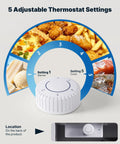 5 adjustable thermostat settings on Compact Upright Freezer Delivering 1.1 Cu Ft Of Legit Cold Storage for varied food preservation.