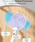 2-In-1 Mosquito Zapper Racket With 4000V Electric Grid Foldable Fly Swatter Rechargeable 1800mAh Battery with safety mesh