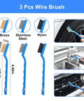 3 piece wire brush set in brass, stainless steel, nylon for 62 Inch Car Wash Kit With Mitt Sponge Long Handle Scratch Free Chenille Head Wheel Tire Brush Detailing Kit For Cars SUVs Trucks And RVs 20 Piece All In One Set