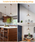 Vintage Inspired Pendant Lights Fixture With Flower Design Modern Glass And Metal Hanging Lamps For Kitchen Island Bedroom Living Room Hallway 2 Pack Cool Ceiling Lighting For Home in kitchen and dining settings