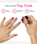 Applying no wipe top coat from Gel Nail Polish Kit With UV Light For At Home Manicure, 23 Pcs Set Includes 12 Colors