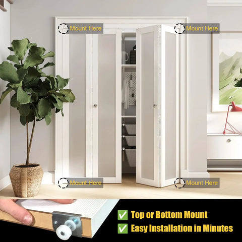 Bifold Door Repair Bracket Kit For 1 3 Eighths Inch Wood Doors Top Or Bottom Mount Reinforces Pivot Holes Easy Install 4 Pack
