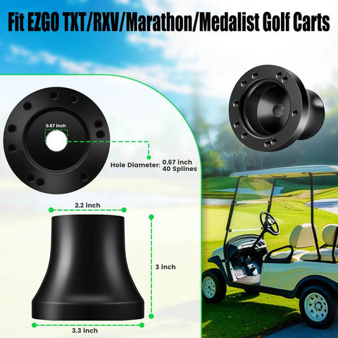 Universal Aluminum Steering Wheel Adapter For TXT RXV Marathon Medalist Golf Carts No Fuss Install Rust Resistant Alloy