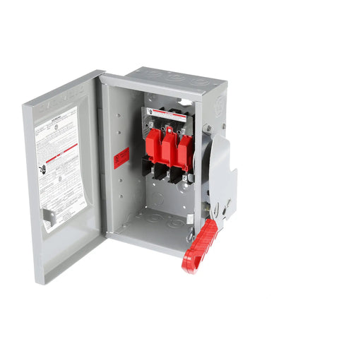 Heavy Duty 30 Amp 3 Pole Non Fused Safety Switch 600 Volt 3 Wire With Quick Make Quick Break Mechanism, Arc Chutes For Heat Dissipation