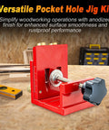 Heavy Duty Aluminum Pocket Hole Jig For Killer Furniture Builds And Cabinet Projects With Dang Precise Adjustable Angles and smooth drilling control.