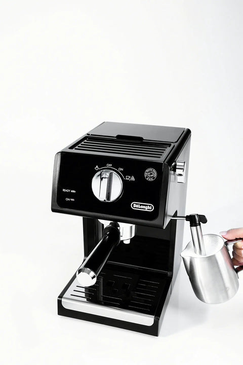 Straight Fire 15 Bar Espresso Machine With Adjustable Steam Wand And Manual Frothing System For Rich Lattes And Quick Shots In Sleek Stainless Steel Finish with frother.