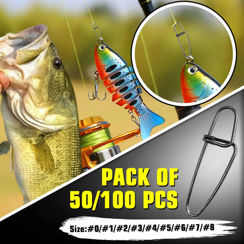 AMYSPORTS stainless fishing snap kit, black nickel, 100 pcs, 35 lb test, saltwater corrosion-resistant with swivels