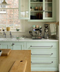 Modern kitchen with 12.6-Inch Center To Center Weathered Nickel Cabinet Handles 6 Pack Old School Antique Iron Bar Pulls.