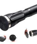 Heavy Duty Adjustable Tension Curtain Rod 42 To 115 Inches Black Shower Rod with anti-slip pad, easy twist knob, and stable locking hold.