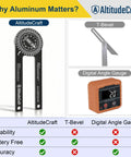 Boss Grade Miter Saw Protractor And Crown Molding Angle Finder For Snappy Inside Outside Corner Cuts, aluminum tool design and comparison.