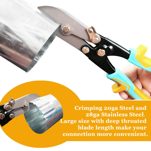 Five Blade Sheet Metal Hand Crimper for Downspouts Ductwork Venting and Stove Pipe Quick Crimp 20 Gauge Steel 28 Gauge Stainless Steel