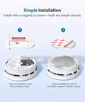 Photoelectric Smoke Detector With 10 Year Sealed Battery And Low Power Alert UL Certified For Home Bedroom 12 Pack installation options with screws and magnets.