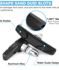 Close-up of 2 Pairs 70mm Bike Brake Pads Set For Cruiser And MTB Universal V Brakes With Hex Nut And Shims, showing nitrile rubber and design details.