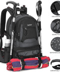 40L Hiking Backpack For Men And Women, Waterproof Outdoor Daypack For Camping And Travel, Lightweight Multicompartment Pack