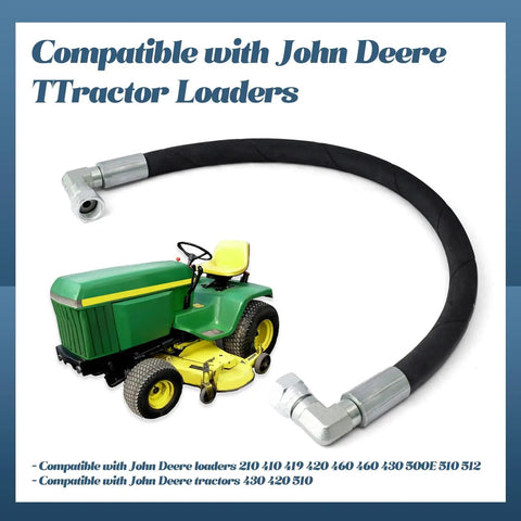 Hydraulic Hose 5800 PSI Replacement For John Deere 210 410 419 420 430 460 500E 510 512 Front Loaders Tractors 20 Inch Length AW30867