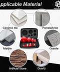 Diamond Core Drill Bit Set 12 Piece For Porcelain Ceramic Tile Marble Granite Dry And Wet Drilling with materials shown