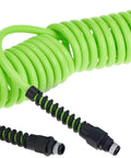 Polyurethane Recoil Air Hose, 15 Ft, All Weather Flexibility, Superior Recoil Memory, ZillaGreen Color, Durable, Lightweight