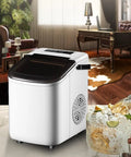 Portable Countertop Ice Cube Maker With Led Screen Produces 22 Pounds Daily Self Cleaning Quick Chill In 7 Minutes in stylish home setting.