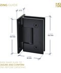Heavy Duty Shower Door Hinge 90 Degree Matte Black Built To Handle Wider Glass Doors Up To 140 Lbs With Full Back Plate overview