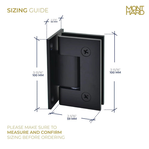 Heavy Duty Shower Door Hinge 90 Degree Matte Black Built To Handle Wider Glass Doors Up To 140 Lbs With Full Back Plate overview