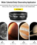 1.25 Inch Yellow Planetary Filter With Metal Frame For Lunar And Planetary Observation Boosts Contrast In Images And Live Views