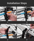 Installation steps for Rugged Mountain Bike Kickstand For 24 To 28 Inch Bikes, Adjustable Height 7 To 13 Inches, Quick Install Side Stand